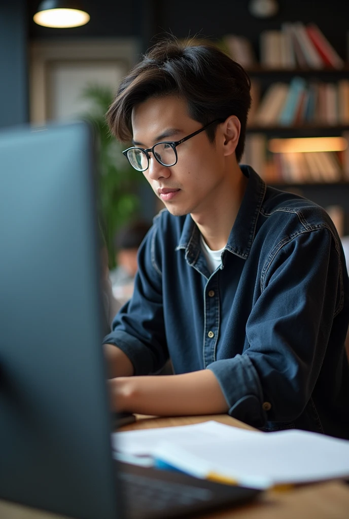 There are several Chinese students learning Java，Under discussion、Writing Java Code

