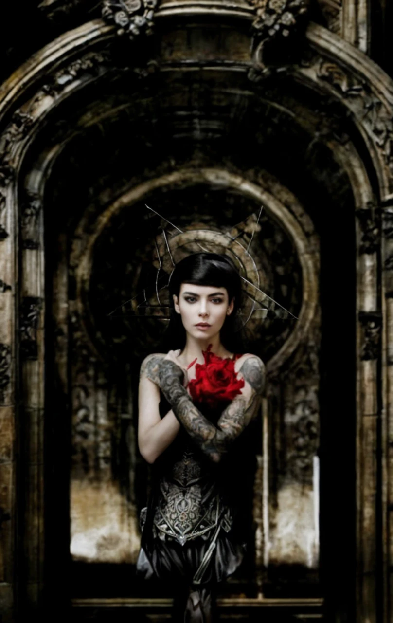 beautiful seductive woman, greeneyes, very big tits, long straight black hair, vampires, dark, sexly, bloodstains, tatoo, realisitic, hellish mascara, The Queen of the Damned, condessa bathory, Elvira the queen of darkness, vampirela, xena, 8k, Maximum quality, (very detailed head: 1.0), (very highly detailed face: 1.0), (very detailed hair: 1.0),
