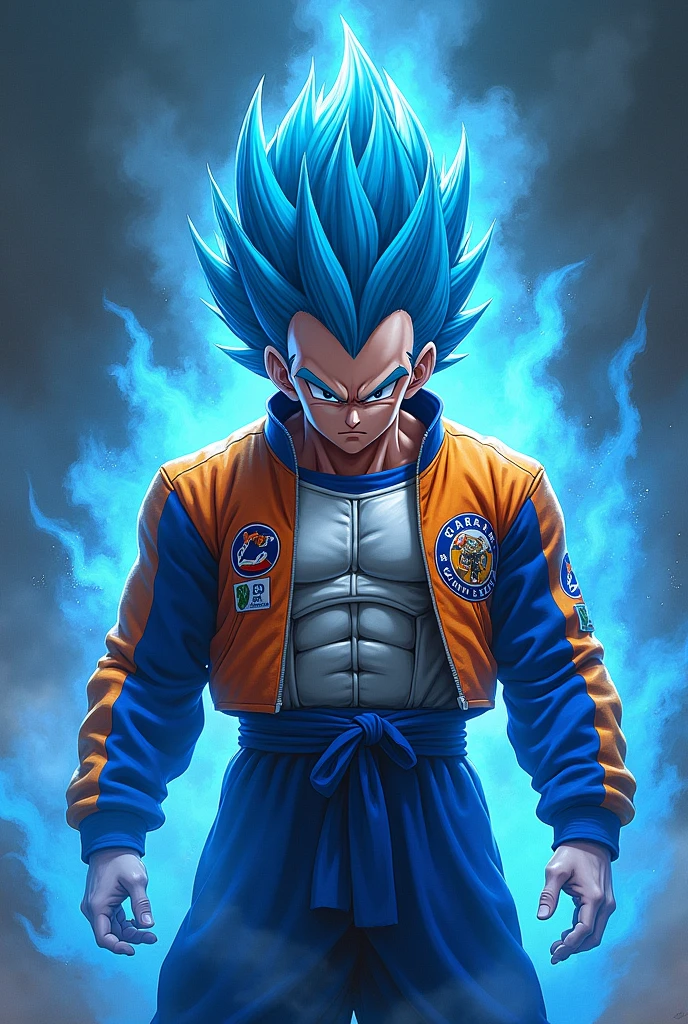 Vegeta super Saiyan Blue with a Caracas lions jacket