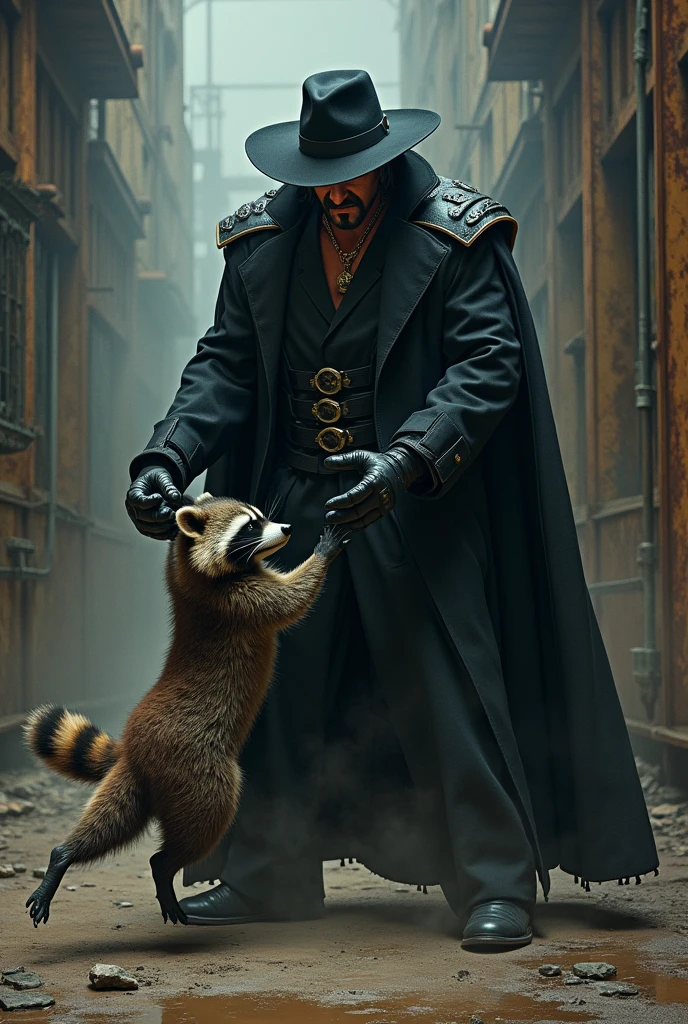 Undertaker en posición de la tombstone piledriver con rocket raccoon