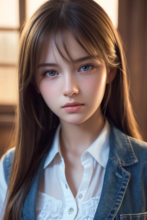 (masterpiece, Highest quality:1.1), (ultra detailed 8k cg:1.2), (hyperRealistic:1.35), (PhotoRealistic:1.45), (Realistic:1.4), [Cowboy Shot], (Soft lighting), Beautiful Russian girls, high school student,(Japanese girls&#39; high school uniform,wet uniform,Transparent Uniform,The shirt is transparent and the nipples are visible),crown braid,Put your hands in your hair, Underarm, Please raise your hand,(Flat Chest:1.2),Narrow waist,