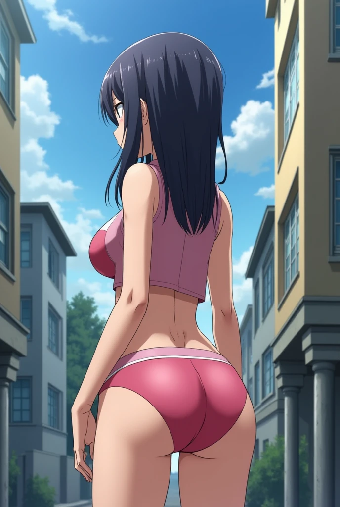 Anime girl showing huge butt