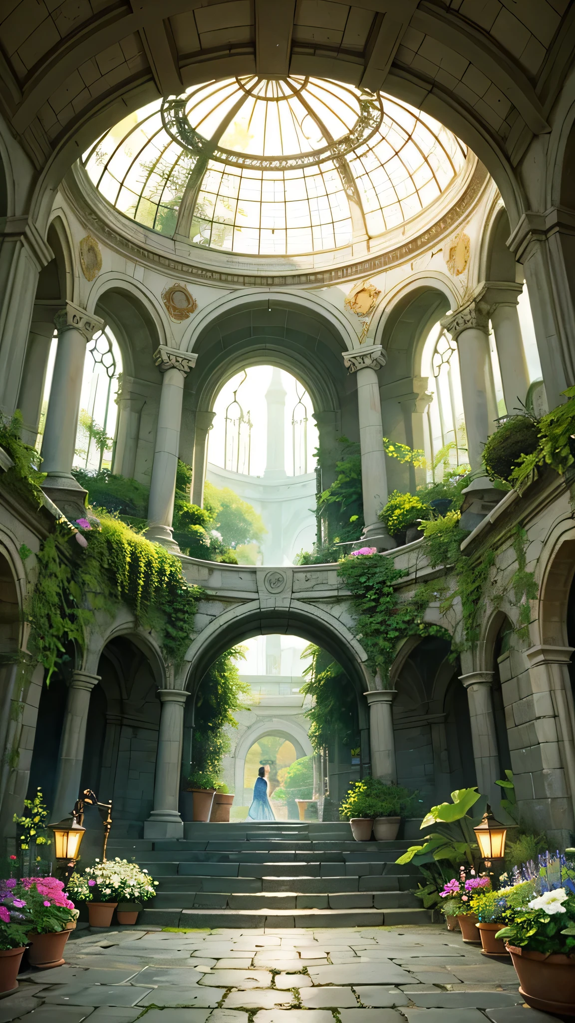 background, Fantasy, wonderful, Fantasy, garden, dome, Don&#39;t draw people