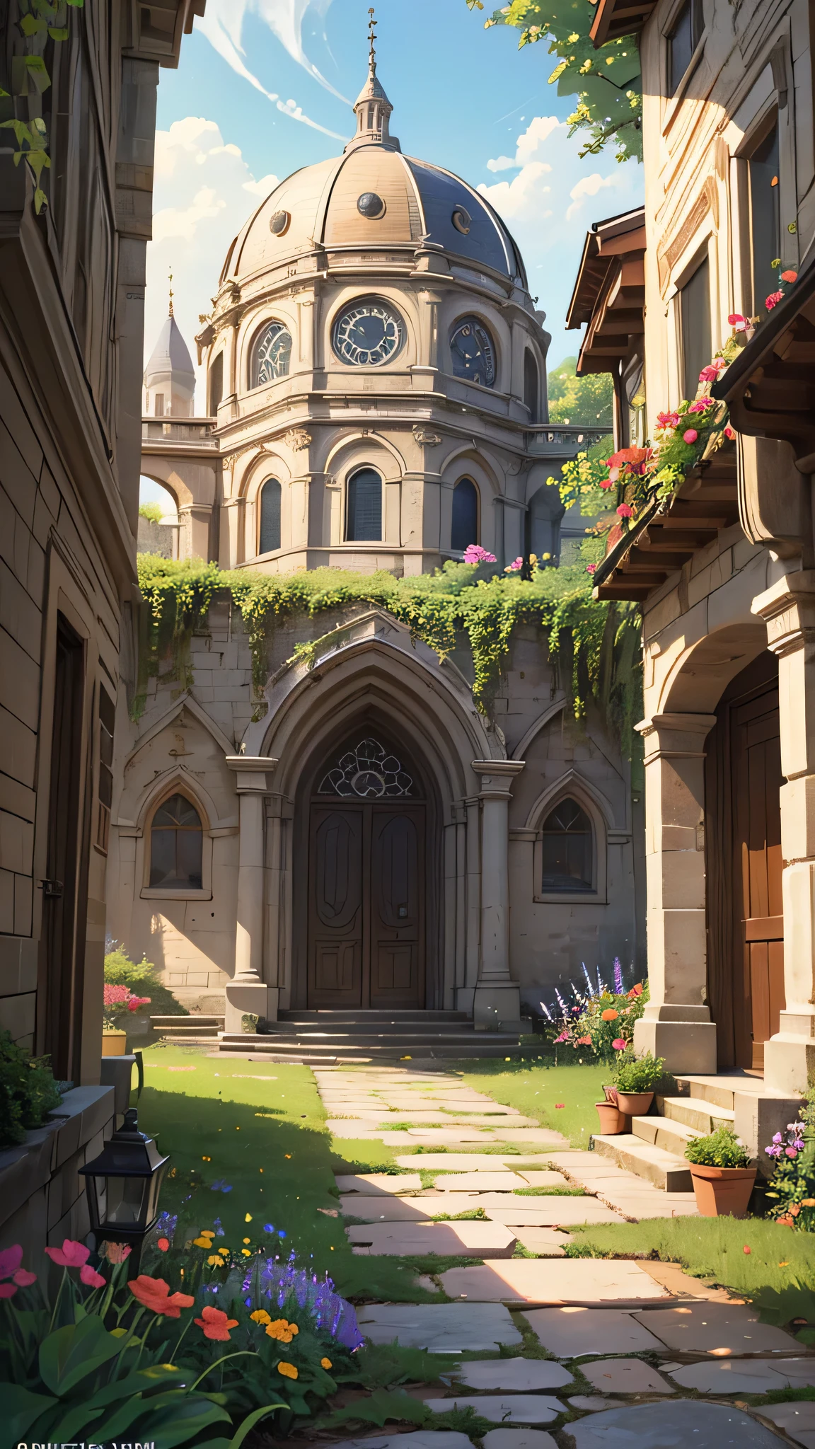 background, Fantasy, wonderful, Fantasy, garden, dome, Don&#39;t draw people