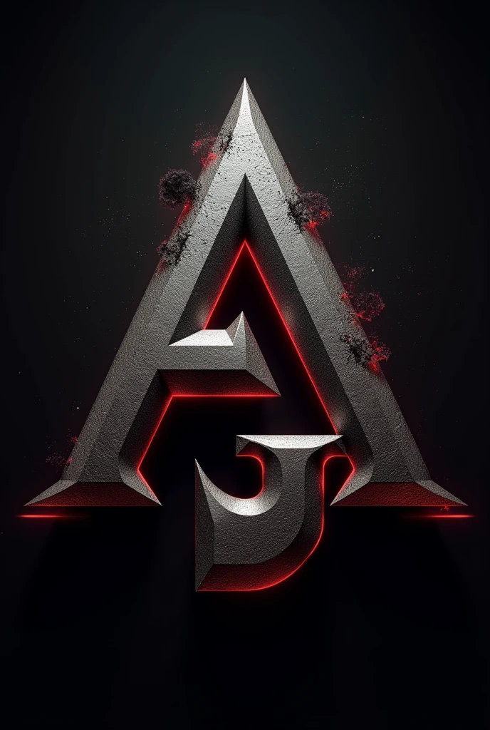 Logo with the initials A and J and an image of a bomb in the background 