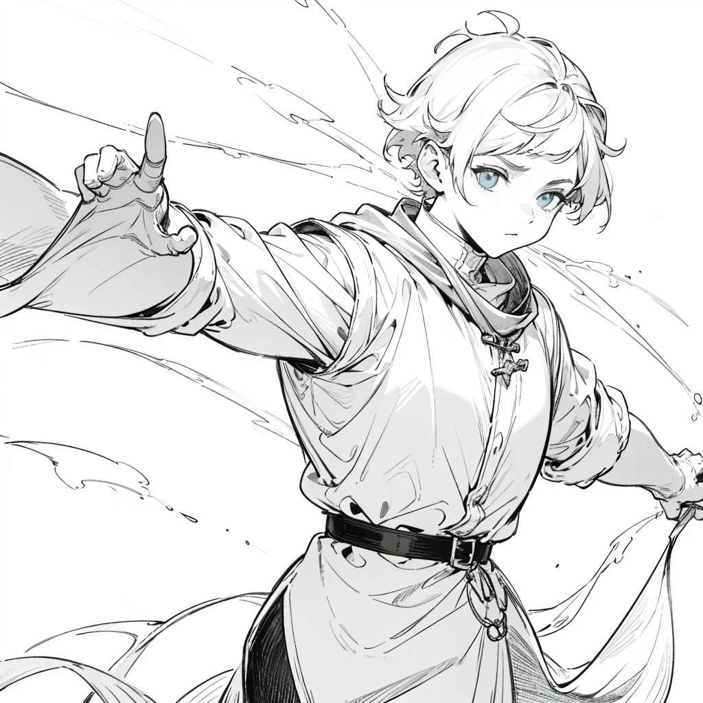 ((best quality:1.4)), white background, (bust), Medieval background, Tough Adventurer