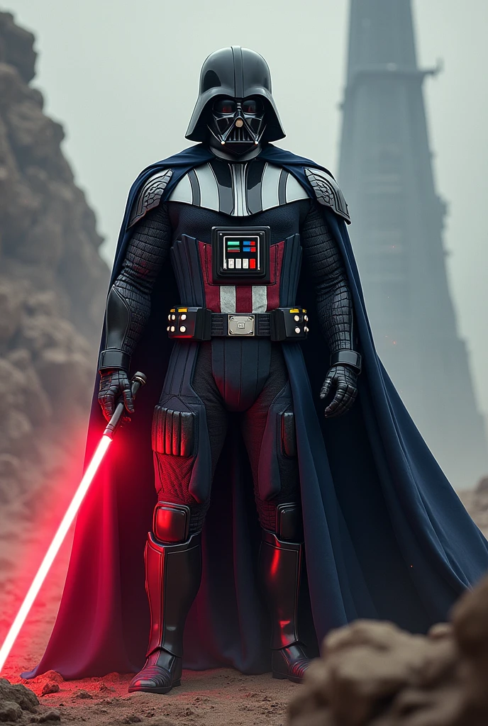Darth Vader using the captain América cloths