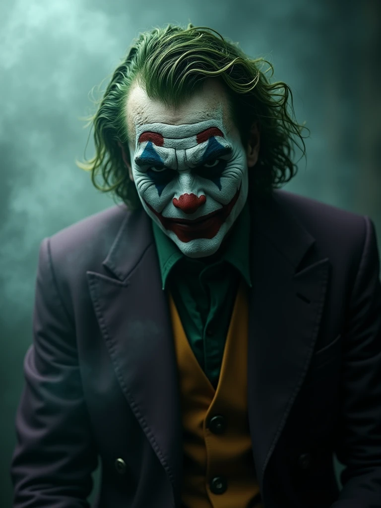 joker heart broken and sad theme of background smoke with wallpaper HD, realistic