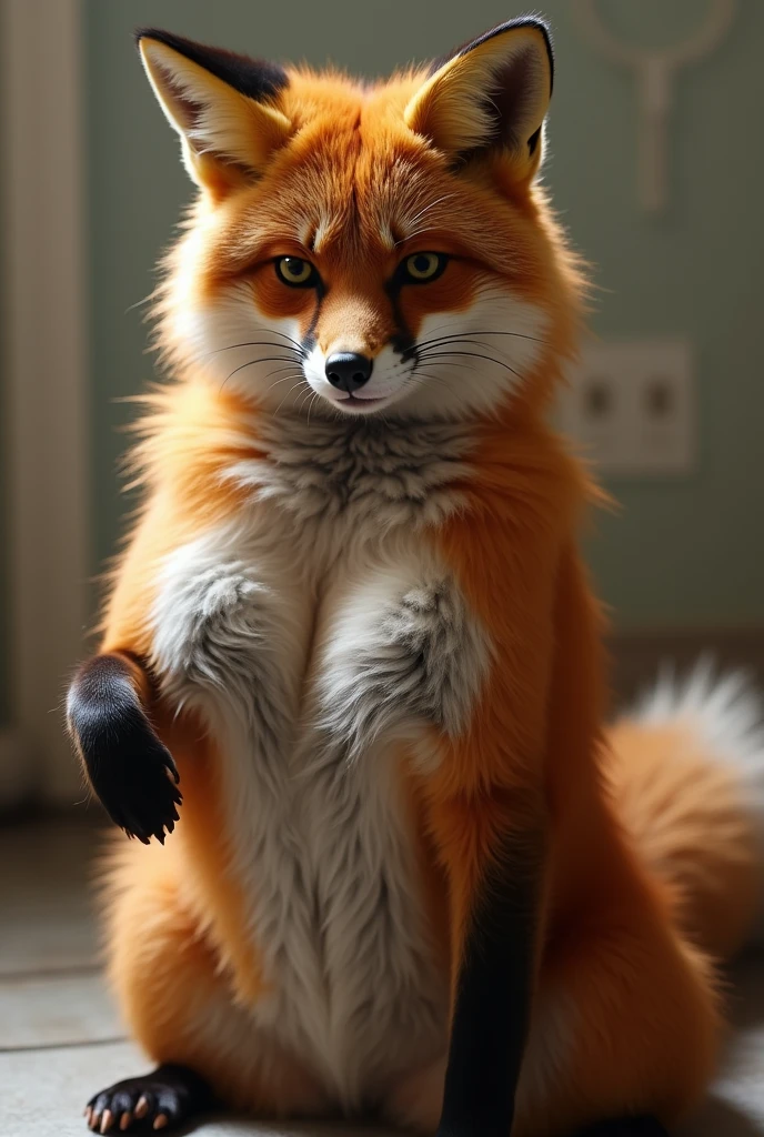 Furry fox with big boobs naked 
exposing her pussy
