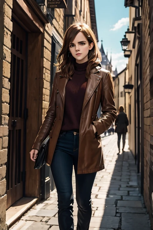 Photorealistic photo of Emma Watson young ginger woman wondering in old market i Tailand, soft smile, art by midjorney, luminism, ultimate intricate shadow - light contrast, IPA award wining masterpiece, artistic lens, warm colors, art by Tim Burton