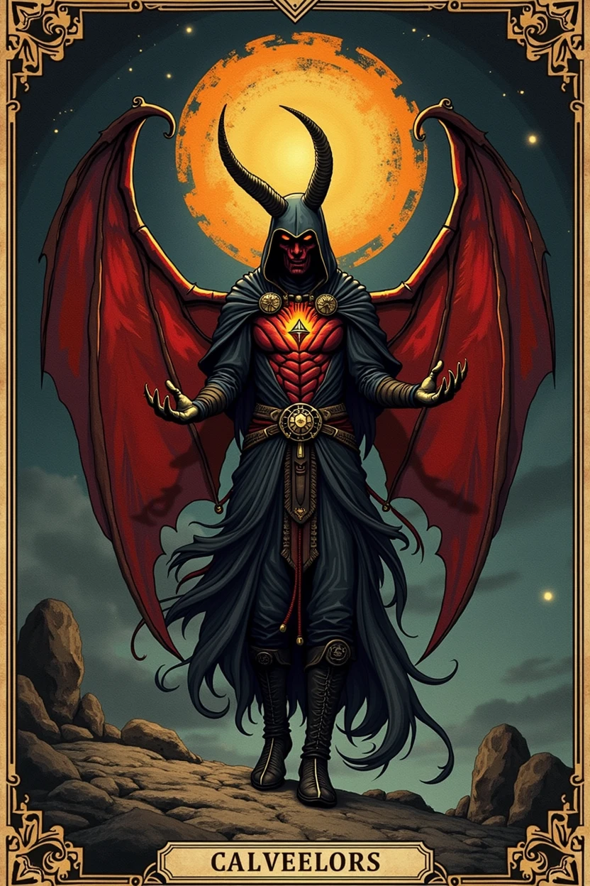 Make a multiple demonic tarot cards