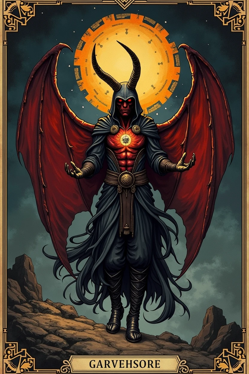 Make a multiple demonic tarot cards