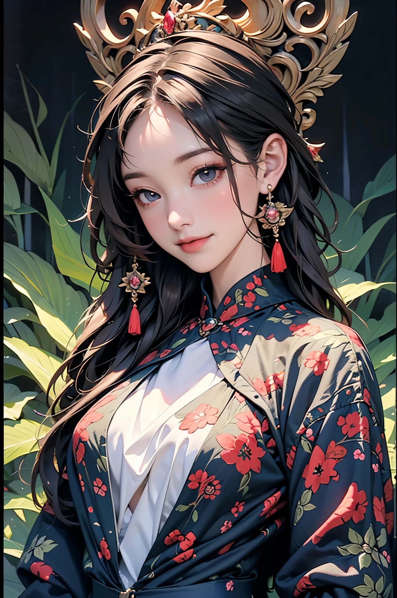 a painting of a woman in a dress standing in the woods, portrait of a fairy, forest fairy, fey queen of the summer forest, portrait of fairy, forest fae, smiling as a queen of fairies, fairy aesthetics, beautiful fairy, queen of the fairies, faerie, beautiful fairie, beautiful fairies, goddess of nature