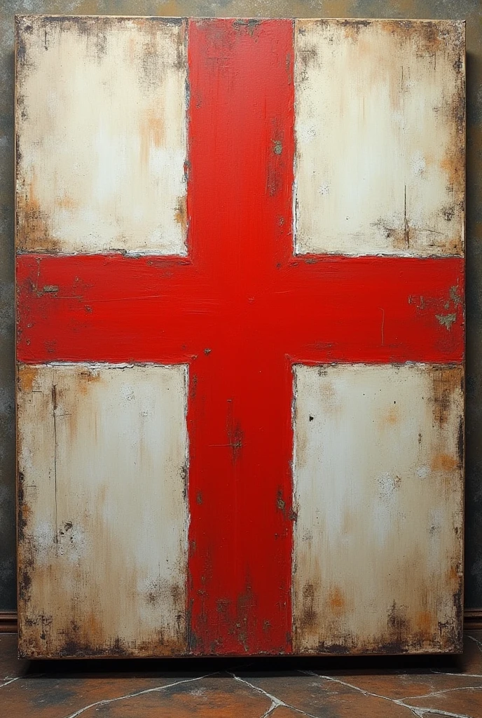 an image that represents the red cross and everything that it entails THE IMAGE MUST BE REPRESENTED AS IF IT WERE A PAINTING ON A CANVAS