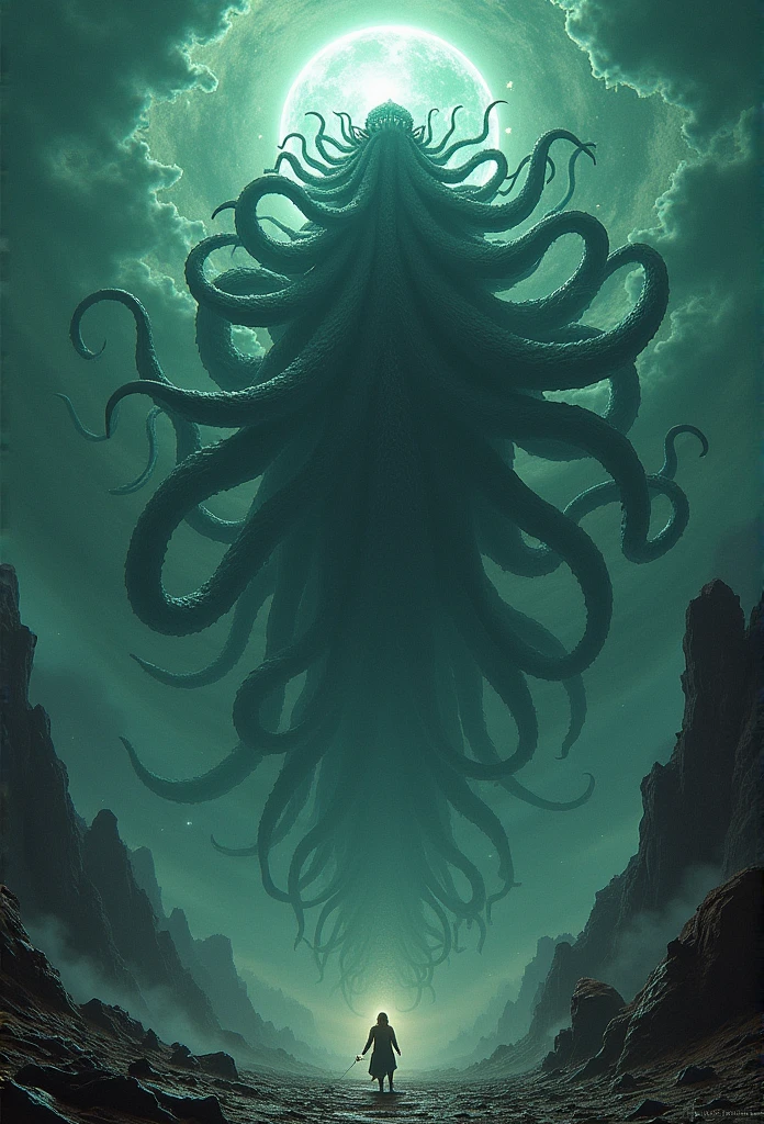 A being who resembles a bundle of tentacles, constantly moving and changing color at the top of the bundle are eight stalked eyes with triangular pupils.