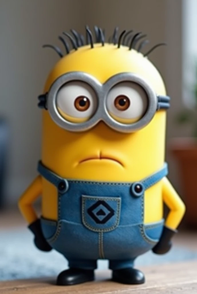 Make a Minion with a grumpy face