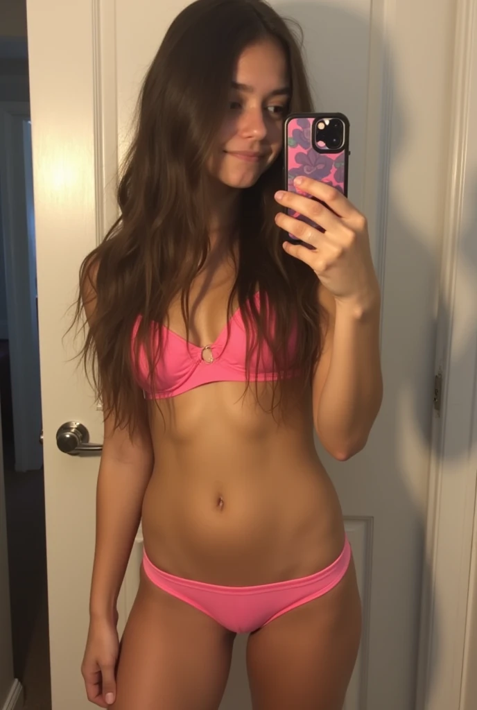 Beautiful taking a selfie in panties