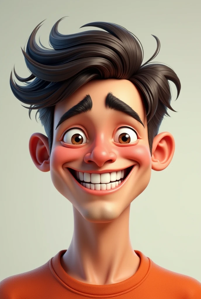 A 18 years old boy with funny face