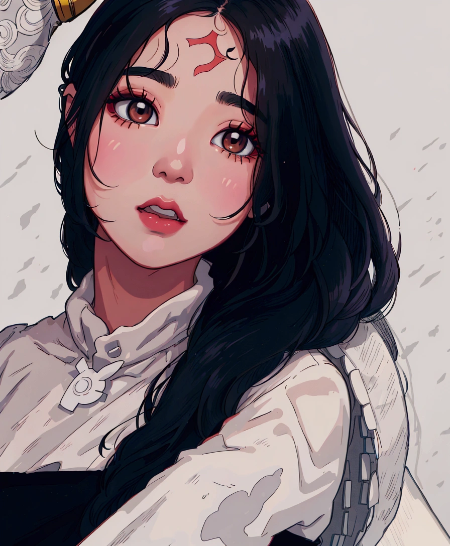 (best quality:0.8) perfect anime illustration, a close up of a woman with long black hair and a black dress, jinyoung shin, jaeyeon nam, korean girl, beautiful south korean woman, ulzzang, heonhwa choe, lee ji-eun, lee ji - eun, beautiful young korean woman, bae suzy, gorgeous young korean woman, kim doyoung, seseon yoon, korean woman