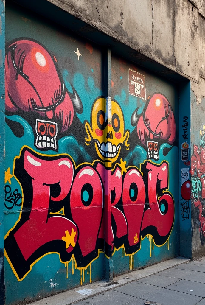 Realistic graffiti on walls