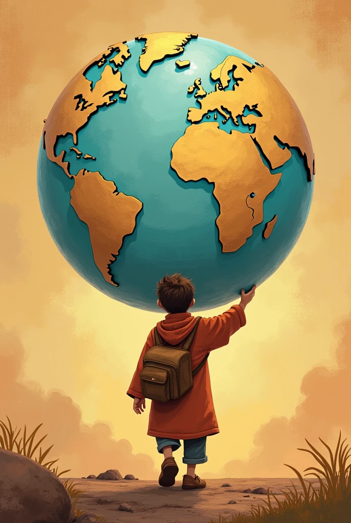 a person walking exploring the history of the world in a logo