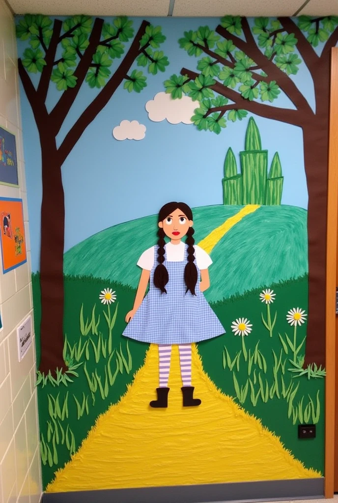 Smaller Wizard of Oz themed classroom birthday mural