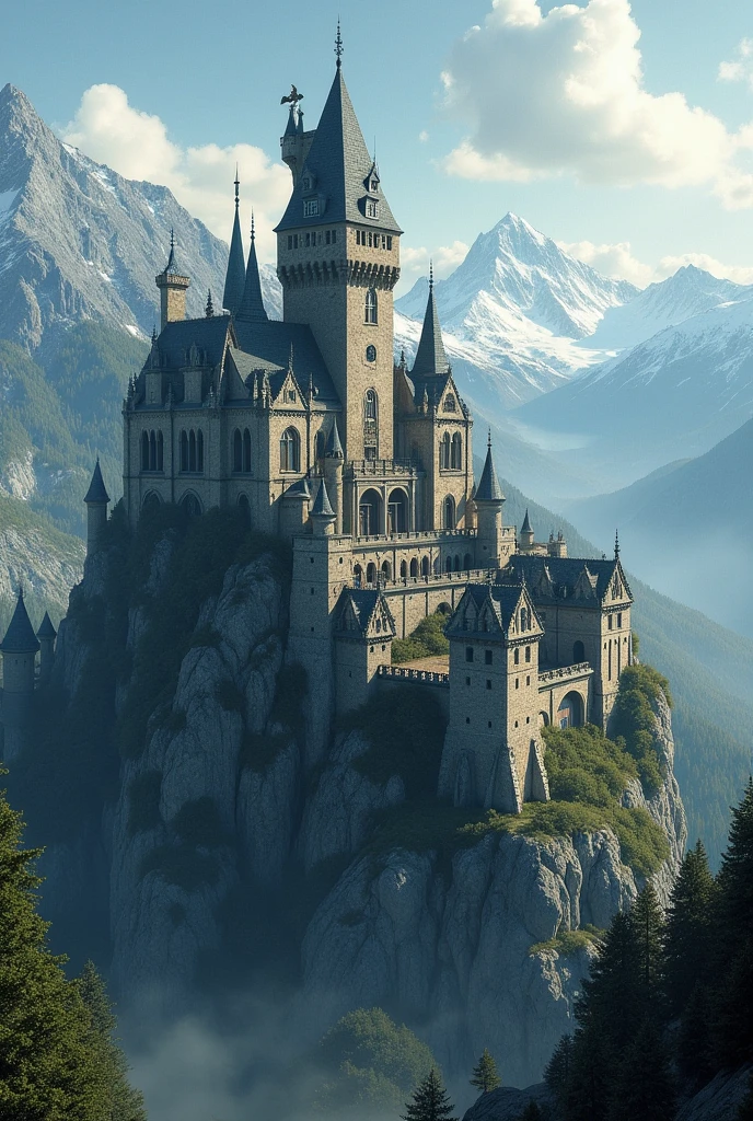 Please base your ideas on the architecture and design of J.M. Middle Earth..r.r Tolkien crea el castillo perfecto de aguilas propiedad de Gwaihir