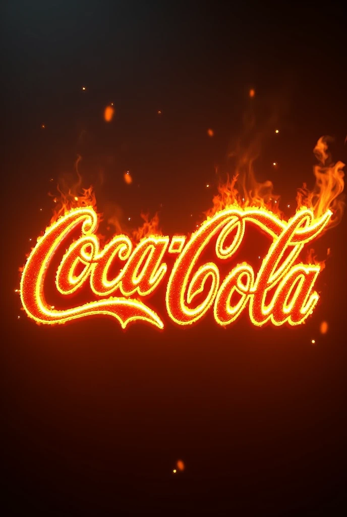 The Coca Cola logo but with the letters in fire style