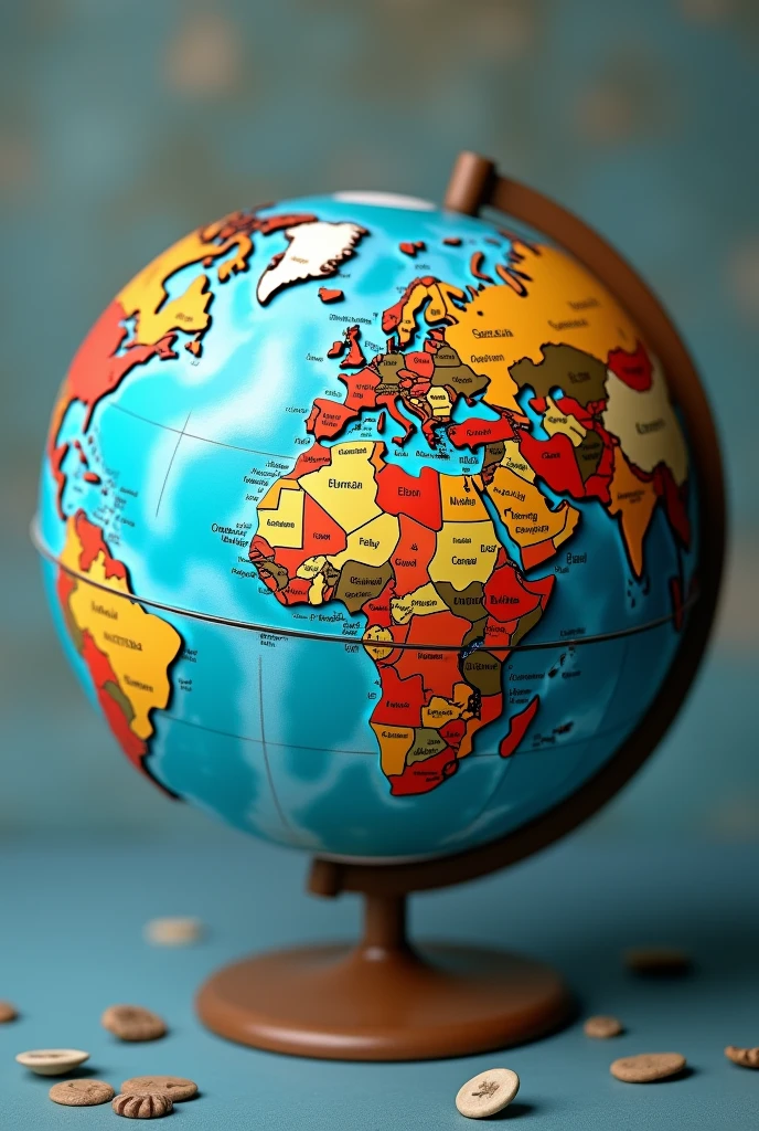 a globe of the world where the map is in relief