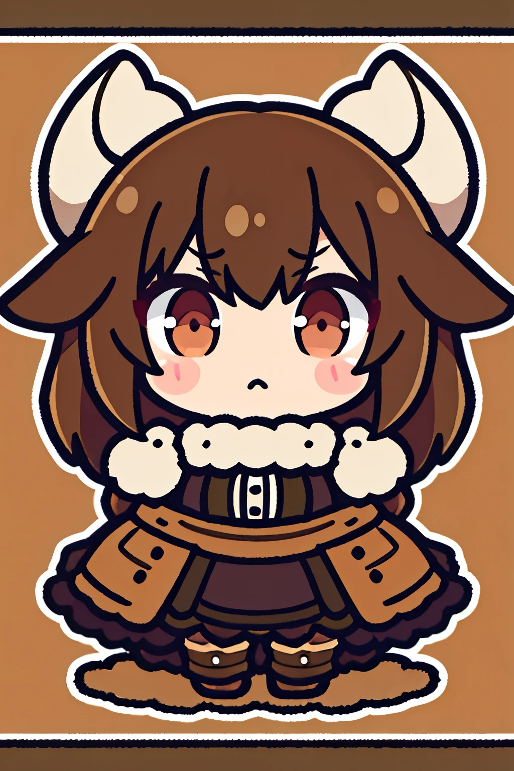 Elemental Land Design features brown or black clothing Goat horn accessories A serious and hardworking girl