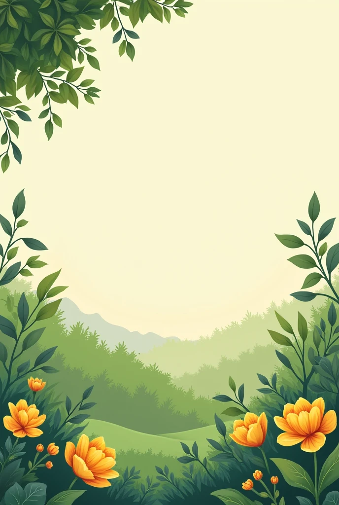 Draw me a picture 3*3. Promotional poster background image,Mainly natural pastoral pattern 2D background,Solid Color
