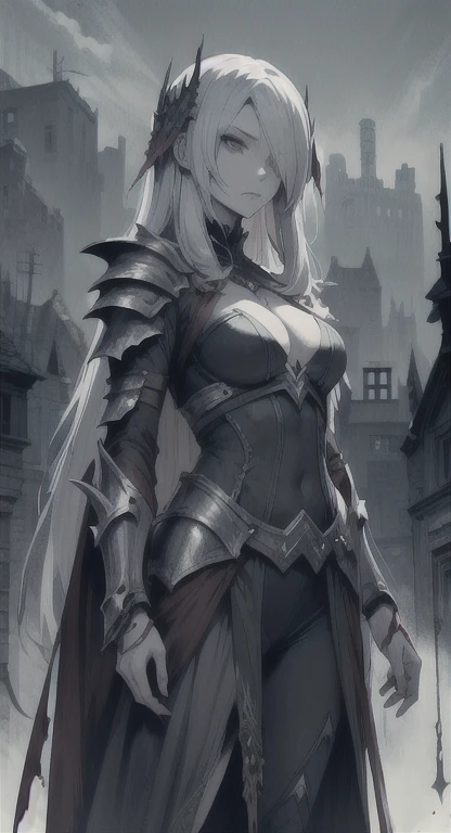 Undead, Pale skin, living corpse Hero, Hero armor, woman,