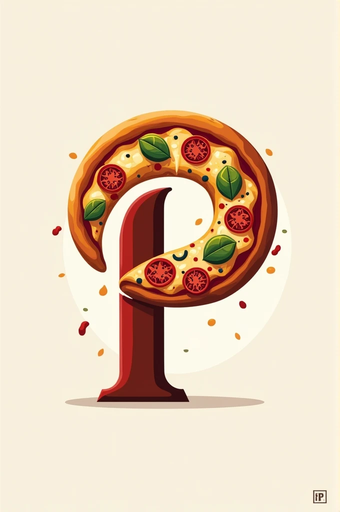 Letter P logo with a pizza