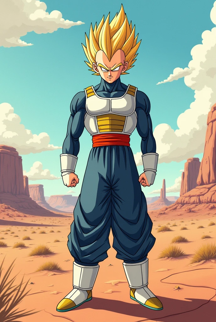 Draw Vegeta in the desert 