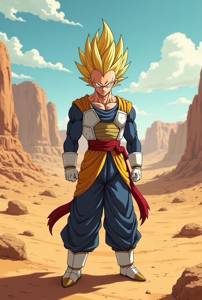 Draw Vegeta in the desert