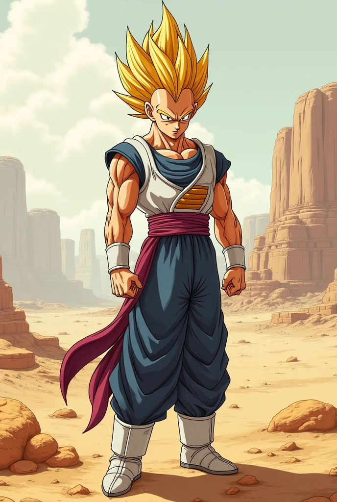 Draw Vegeta in the desert