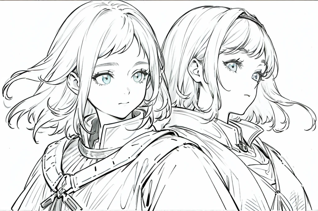 ((best quality:1.4)), white background, (bust), Medieval background, female adventurer, face