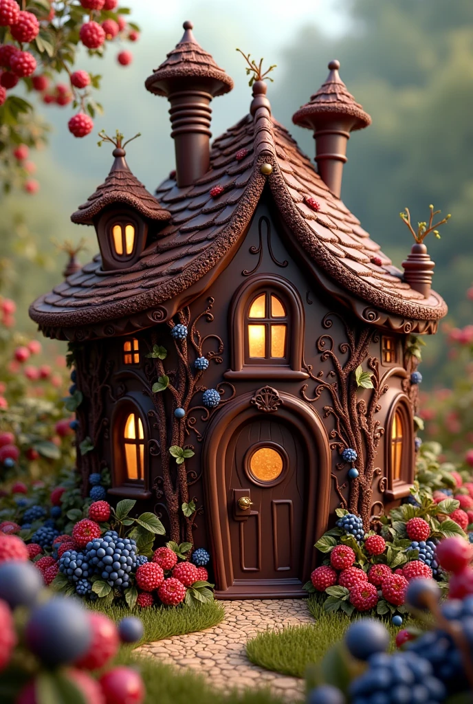 absurderes, high resolution, ultra detaild, HDR, Masterpiece artwork, best qualityer, ultra realisitic, house made of chocolate.