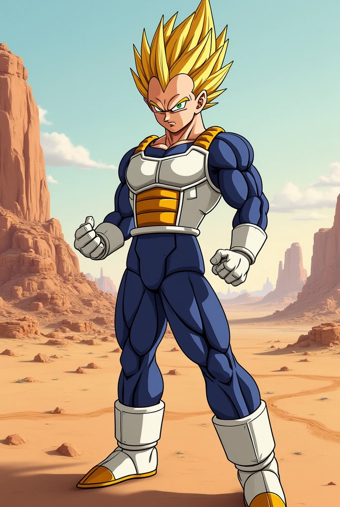 Draw Vegeta in the desert 