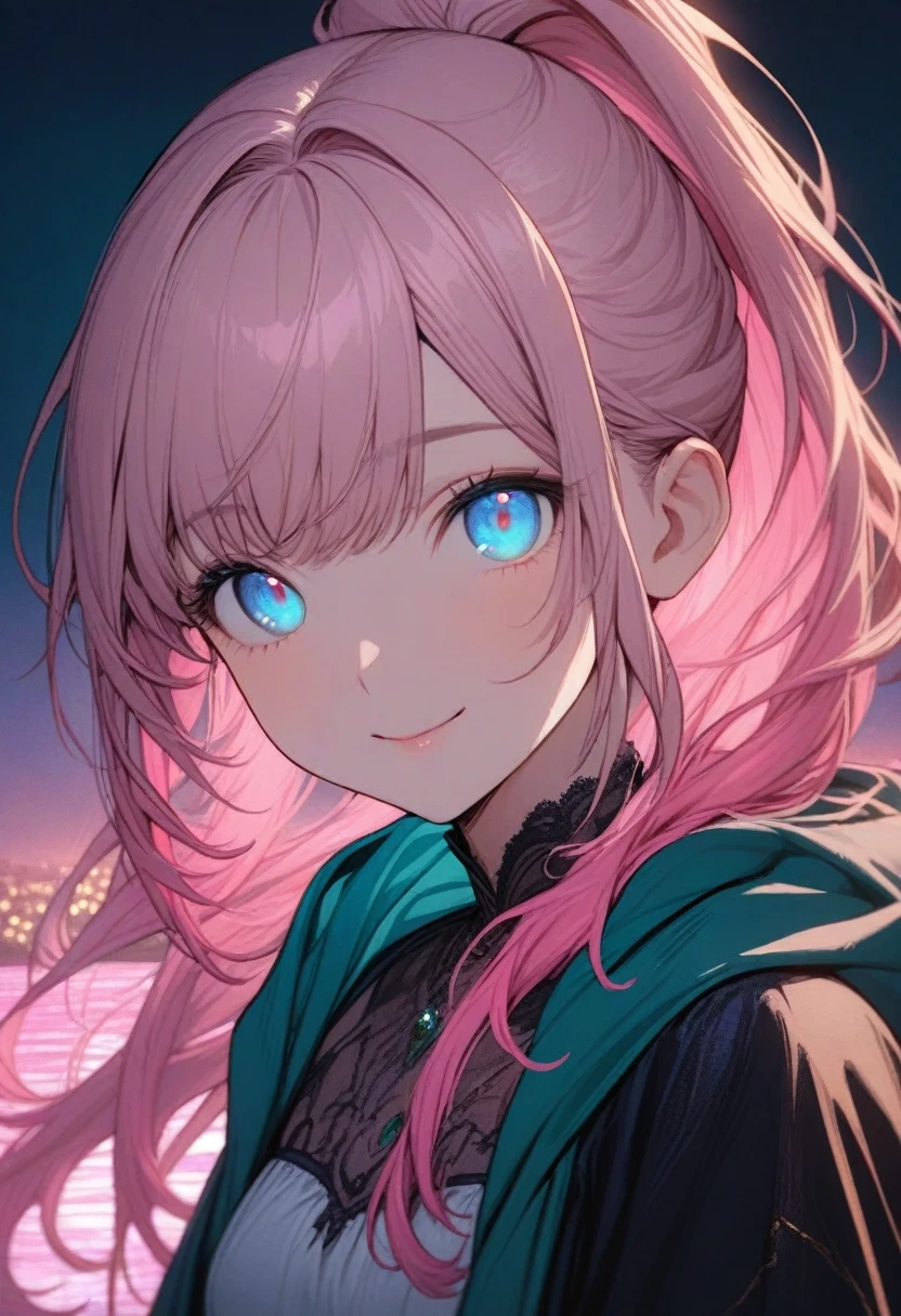 ((One Girl))、Yellow Hair、blue eyes、ponytail、White Line Gradient Hair、Bangs are straight,Detailed Background, masterpiece,Small breasts、Highest quality, smile, ornament,Portraiture, Blue Neon,, dark, night, Glowing Eyes, ブラックライトのmasterpiece, Highest quality, One Girl,(((Beautiful pink ocean hair color)))、(Emerald blue eyes:1.5), , There's yellow hair in the eye, (Large Breasts:1.2), break looking at viewer, break indoors, break (masterpiece:1.2), Highest quality,High resolution, (shape:0.8), (Beautiful and beautiful eyes:1.6), Highly detailed face, Perfect lighting, Detailed CG, (Perfect hands, Perfect Anatomy)、Wistful face、Haa、Embarrassing expression(1:2)、Rough I breatheing、(((Slender legs)))、(((White Background)))、White Background、Red face、blush、Embarrassing、Vtuber model,whole body,I breathe、Life-size model、panic、panic、((whole body))、Perfect hands、Perfect hands、Platform boots、Patent leather tight jacket、Patent leather tight skirt、Yellow inner