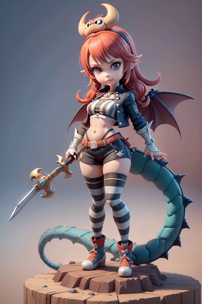 character, mic, long-sleeved blouse with black and white stripes, , different colors, Small shorts or legging pants, small waist, corpo mic, blouse with stripes, CG, striped shirt, striped sock, based on ((kingdom hearts)), (kingdom hearts), without a hat, colourful hair, takes bowser, ((striped shirt)), subsurface alta, hight subsurface, occlusion environment, big sword in hand, greatsword, carrying sword, segurando greatsword, skin natural, ((large video game decorations)), Sword and shield, ((castlevania)), dark animals in the background, dark dolls in the scene, monsters in the scene, Panning, (very big tits), dark theme, mask covering the mouth, monsters in the background, character in the center of the scene, diffuse color blue, dark blue color, detailed, sensual ao extremo, full body, creatures in around, ((demons and dragons)),((demons and dragons)),((só de calcinha)),((lingeriee))