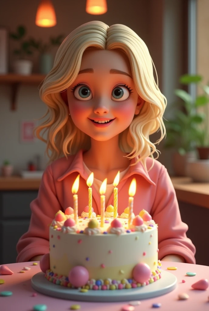 Birthday present,birthday cake,Blonde,Shortcuts,Beauty