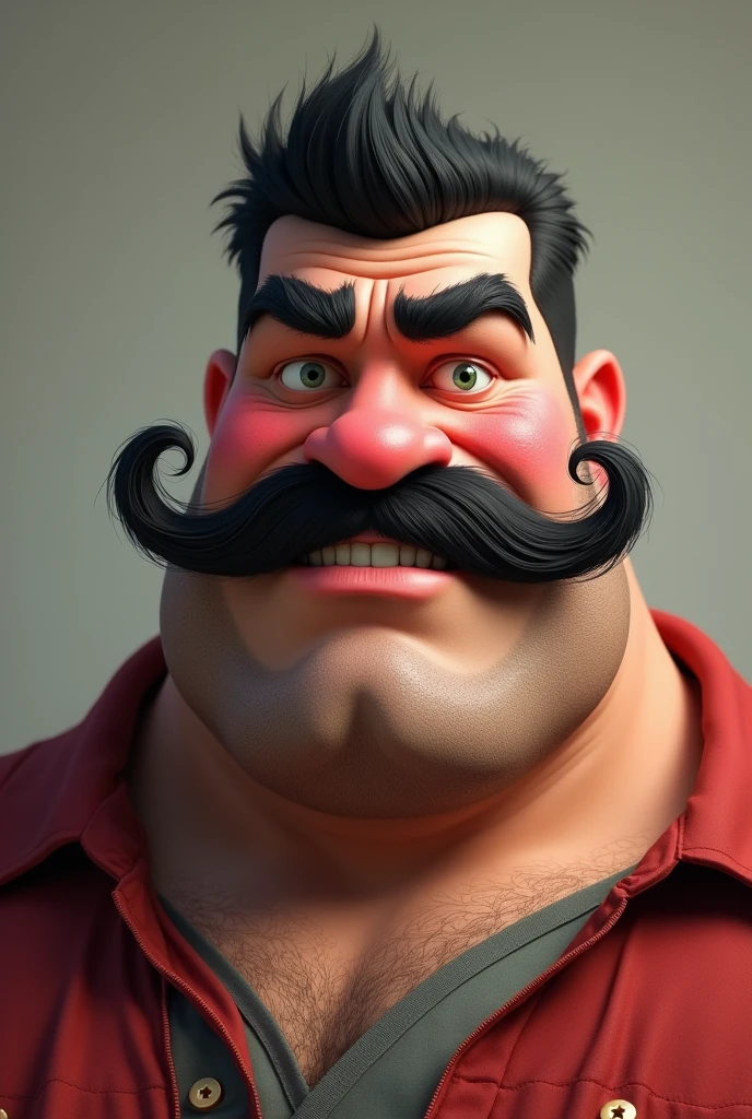 A burly, blushing man, like this without a cuelio, although with a huge mustache.