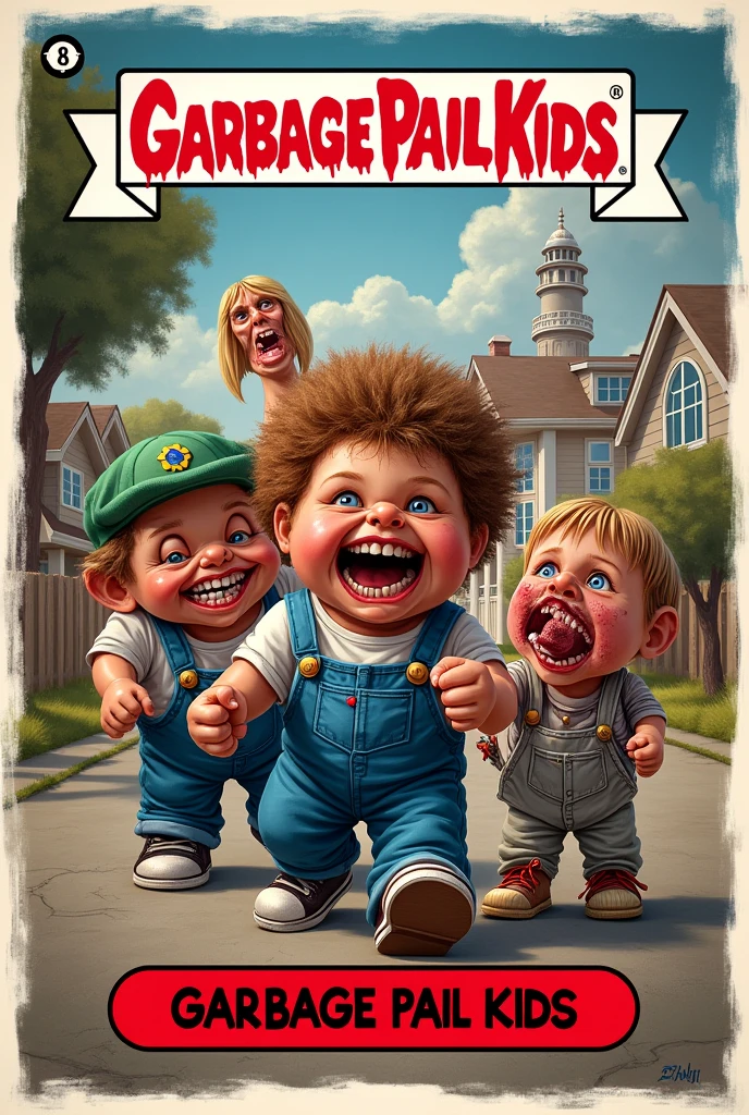 Generates some images where the famous garbage pail kids appear 