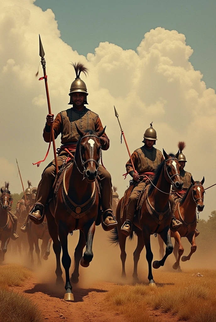 pintura de um grupo de homens montando cavalos em um campo, background of invading army, Directed by: Alexander Bortnik, Cavaleiros em batalha, carga de cavalaria, mongolian invasion of iraq, cavalaria pesada, cavalaria, Directed by: Andrew Wroblewski, batalha medieval, Directed by: Maksimilijan Vanka, Directed by: Tibor Rényi, estilo de arte medieval