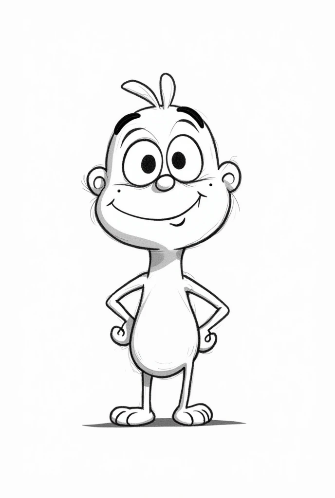  An easy character to draw as an example of the 12 principles of animation, Create it only with lines as if it were a sketch, do it with personality 