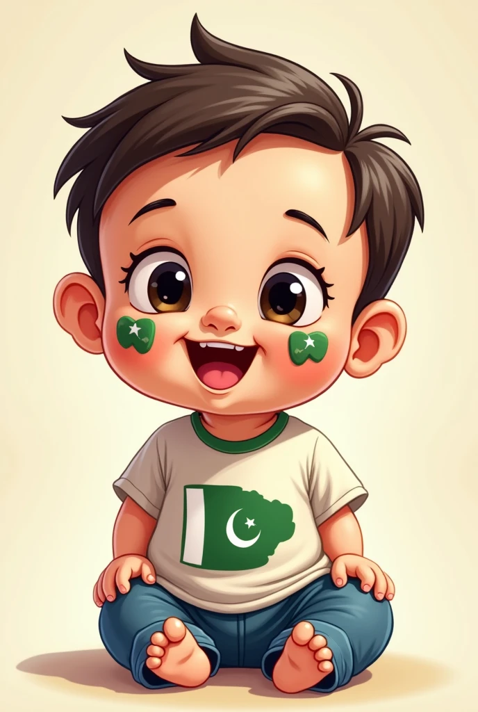 baby boy name taha on shirt having pak flag on face
cartoon animation