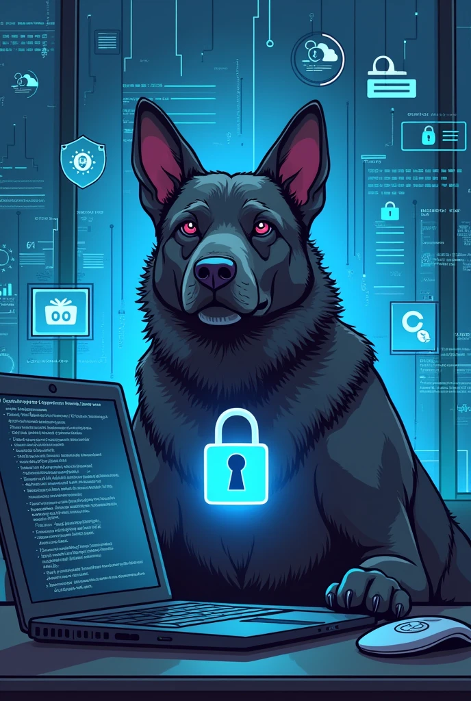 An illustration of a dog protecting your important information and passwords
