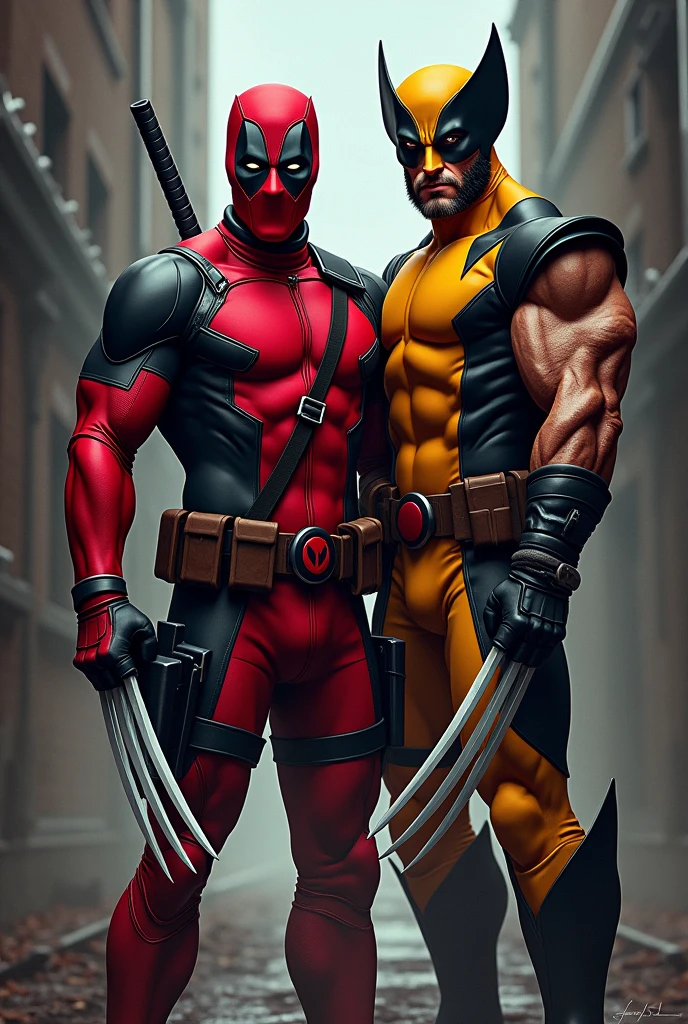 Create a profile picture to share of Deadpool and Wolverine