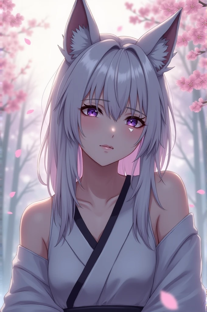 Generates an image of Yae miko crying a kitsune from the game genshim impact